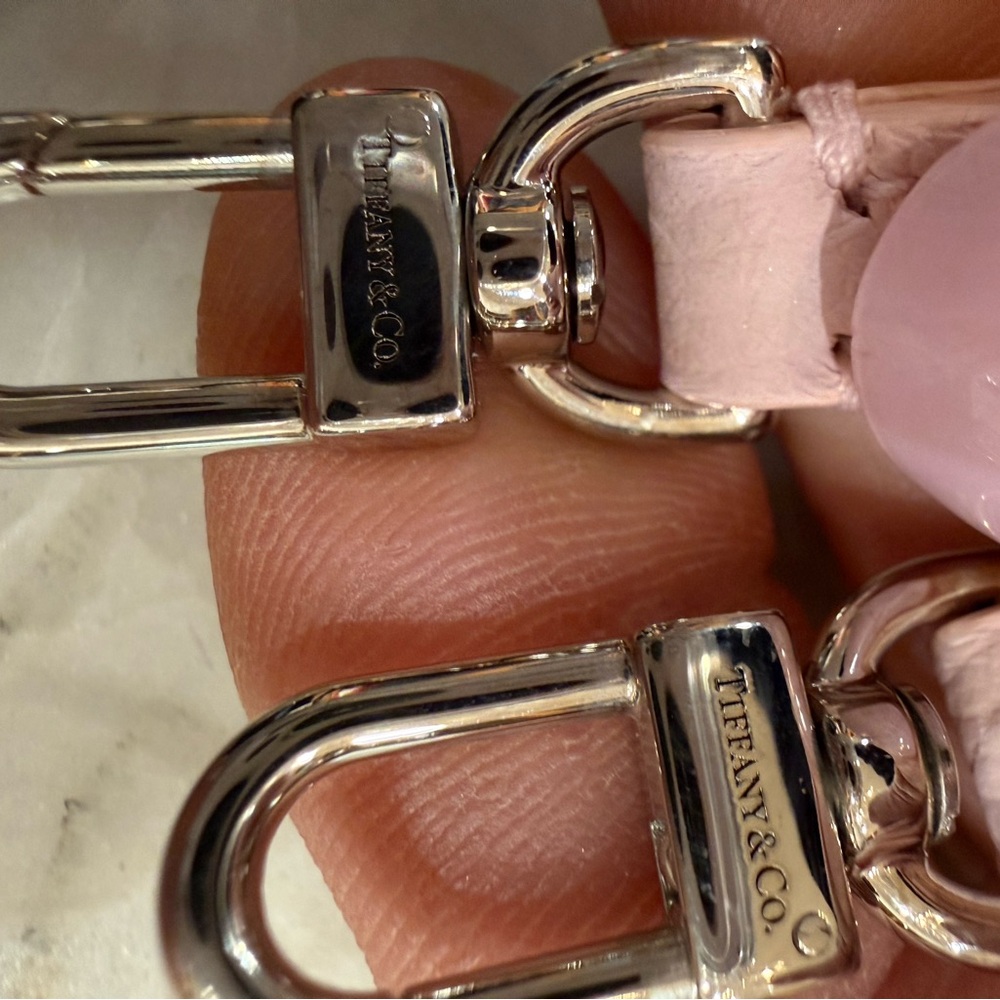 Tiffany & Co. Pale Pink Leather Mini Bag with Charm Chain New Full Set - Picture 7 of 15